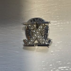 Chi Omega Silver Pearl Pin